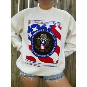 Vintage 90's Presidential Inauguration Clinton Gore Graphic Sweatshirt Large